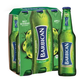 Barbican Apple Flavoured Non-Alcoholic Malt Glass Bottles, 6x330ml