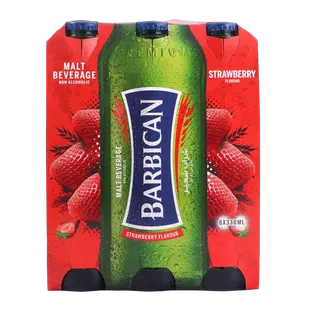 Barbican Strawberry Flavor Non-Alcoholic Malt Beverages, 6x330ml