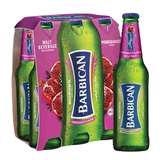 Barbican Pomegranate Flavoured Non Alcoholic Malt Glass Bottle, 6x325ml