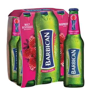 Barbican Raspberry Flavoured Non Alcoholic Malt Glass Bottle, 6x325ml