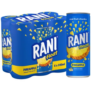 Rani Pineapple Juice with Float Can, No Added Sugar, 6x240ml