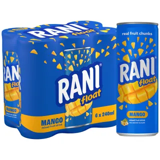 Rani Mango Juice with Float Can - No Added Sugar, 6x240ml