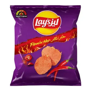 Lays Flaming Hot Potato Chips, 40gm