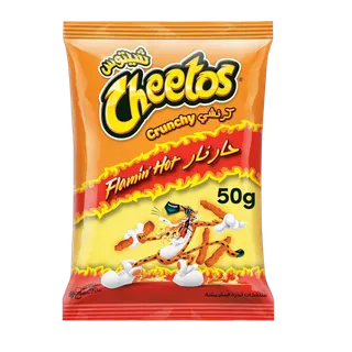 Cheetos Crunchy Flamin Hot Corn Chips, 50g