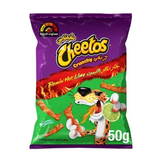 Cheetos Crunchy Flamin' Hot Lime Puffed Corn, 50g
