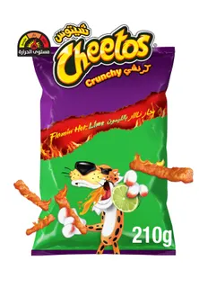Cheetos Crunchy Flamin' Hot Lime Cheese Flavored Chips, 210g