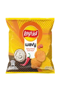 Lay's Wavy Spicy Cheese Potato Chips, 11g
