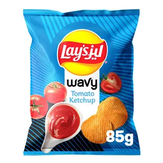 Lay's Wavy Tomato Ketchup Potato Chips, 85g