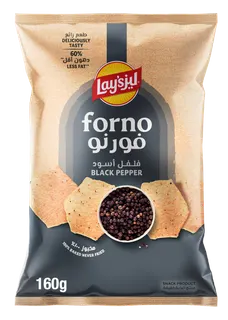 Lay's Forno Oven Baked Black Pepper Potato Chips, 160g