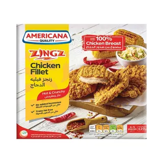 Americana Zingz Hot and Crunchy Frozen Chicken Fillets 420g