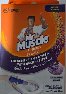 Mr. Muscle Lavender Fresh Gel Discs Toilet Freshener, 38g