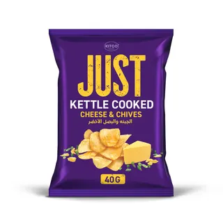 Kitco JUST Cheese And Chives Kettle Cooked Chips, 40g