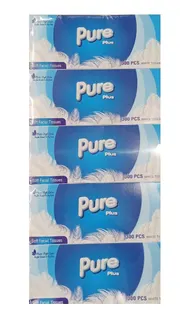 Pure Plus Facial Tissue, 5x300 Pieces
