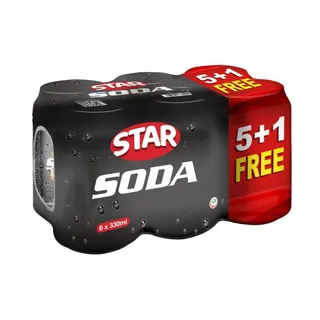 Star Soda Can, 6x330ml (5+1 Free)