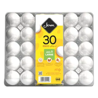 Jenan White Large Eggs 30 Count