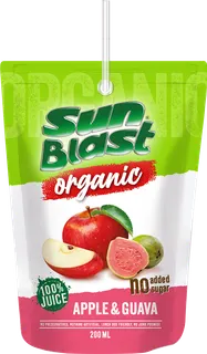 Sun Blast 100% Organic Apple & Guava Juice No Added Sugar, 200ml