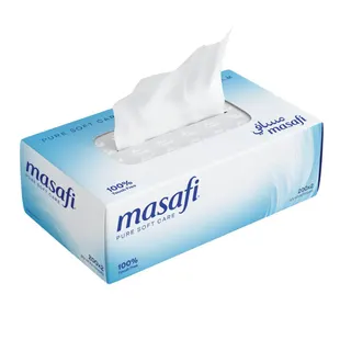 Masafi 2 Ply Pure Soft  Facial Tissue, 200 Sheets