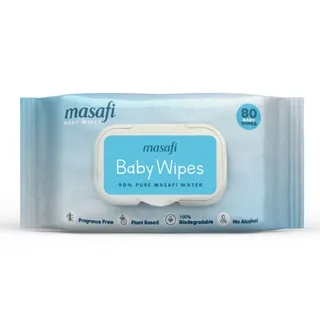 Masafi Biodegradable Baby Water Wipes, 80 Sheets