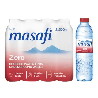 Masafi Zero Sodium Natural Water 500 ml x 12 Pcs