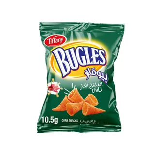 Tiffany Bugles Corn Snacks Chilli, 10.5g