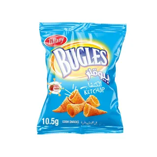 Tiffany Bugles Corn Snacks Ketchup, 10.5g