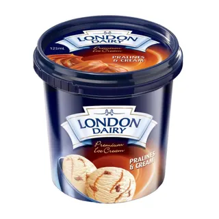 London Dairy Pralines & Cream Ice Cream Cup, 125ml