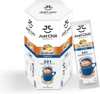 Just Chill Ginger Karak Chai Instant Tea Sachet Pack, 10x17g