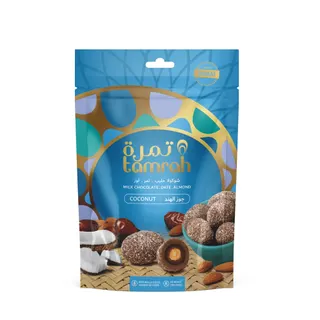 Tamrah Dates Covered In Coconut Chocolate Zipper Bag, 100g