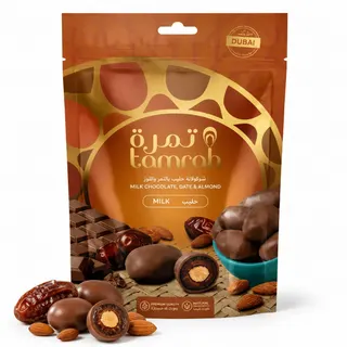 Tamrah Dates Covered In Milk Chocolate Zipper Bag, 100g