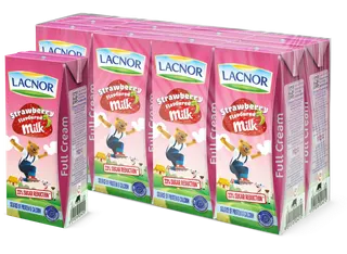 Lacnor Essentials Strawberry Milk, 8x180ml