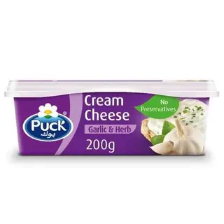 Puck Natural Cheese Tub Garlic 2x200g