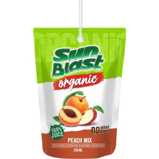 Sun Blast Organic Peach Mix Juice, 200ml