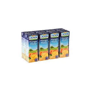 Lacnor Mango Juice No Sugar, 8x180ml