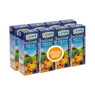 Lacnor Cocktail Juice No Sugar, 8x180ml