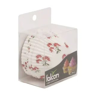 Falcon 100-Piece Floral Printed Cake Cups 9.5cm