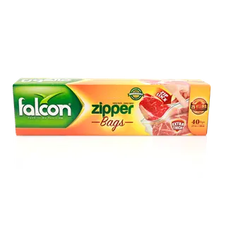 Falcon Freezer Zipper Bag, 30x27cm (1 Pack x 40 Bags)