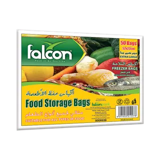Falcon Food Storage Bags - Extra Large, 23x52cm (1 Pack x 50 Pieces)
