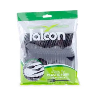 Falcon Black Plastic Fork (1 Pack x 50 Pieces)