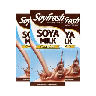 Soyfresh Chocolate Soya Milk 1L x Pack of 3