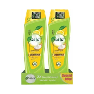 Vatika Naturals Dandruff Guard Lemon & Yoghurt Shampoo, 2x400ml
