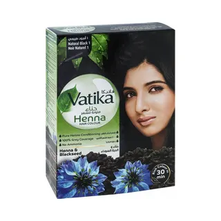 Vatika Naturals Henna Hair Colour - Natural Black 1, 6x10g