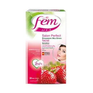 Fem USA Facial Wax Strips, 20 Pieces