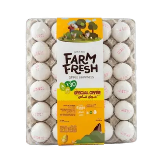 Farm Fresh Medium White Eggs, 30 Pieces