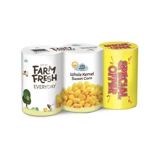 Farm Fresh Whole Kernel Sweet Corn, 3x425g