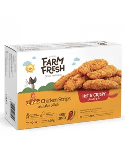 Farm Fresh Zing Hot & Crispy Chicken Strips 420g