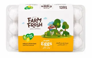 Farm Fresh Medium Eggs, 15 Pieces
