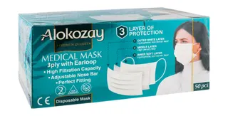 Alokozay Face Mask 3 Ply, 50 Pieces