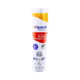 Hotpack Plastic Cup, 6oz, 50 Pieces