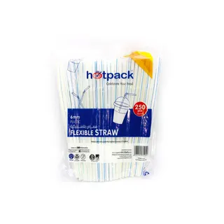 Hotpack Flexible Straw 6 Mm 250 Pcs