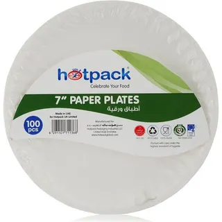 Hotpack Paper Plate 7Inch 100Pcs Pkt